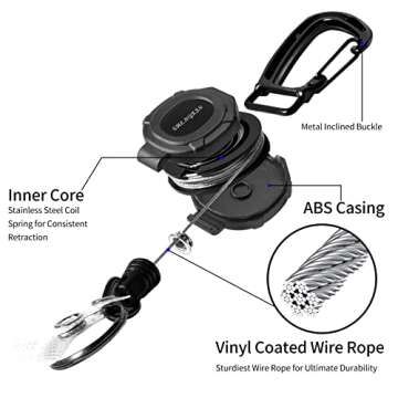 SHENGXIN Heavy Duty Retractable Keychain for ID Badge