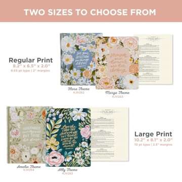 KJV Note-taking Bible, Special Edition, Journal Space, Reading Plan, Maps, Concordance, King James Version Holy Bible, Margo Peach Floral, 8.65 pt. (KJV Note-taking Loveall Edition)