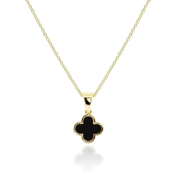 QVY Dainty Clover Necklace - High Quality Gold Plated Jewelry for Women