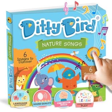 Ditty Bird Musical Books for Toddlers | Fun Children's Nursery Rhyme Book | Rain, Rain, Go Away Book...