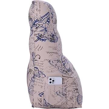 VERCART Ergonomic Reading Bed Rest Pillow Curved Shape Heightening Backrest Headboard for Sitting in Bed Positioning Wedge Back Support Reclining Pillow Decorative Pattern Sofa Pillows 24x10x24 in