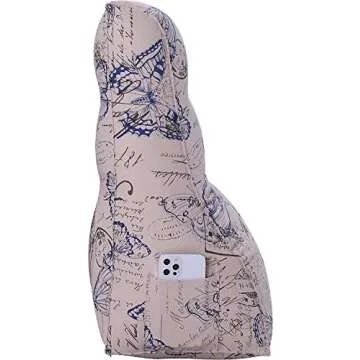 VERCART Ergonomic Reading Bed Rest Pillow Curved Shape Heightening Backrest Headboard for Sitting in Bed Positioning Wedge Back Support Reclining Pillow Decorative Pattern Sofa Pillows 24x10x24 in