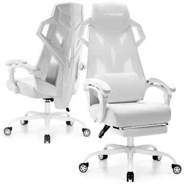 GTRACING Gaming Chair, Computer Chair with Mesh Back, Ergonomic Gaming Chair with Footrest, Reclinin...