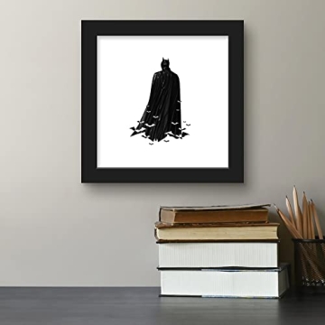 Batman Bat Cape Graphic Wall Art Black Framed 12x12