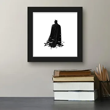 Batman Bat Cape Graphic Wall Art Black Framed 12x12
