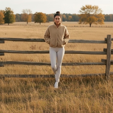 Yeokou Women's Cropped Sherpa Lined Fleece Jacket Winter Warm Button Down Fuzzy Coats