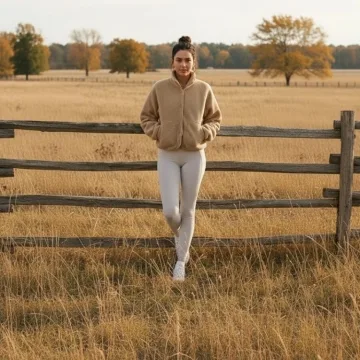 Yeokou Women's Cropped Sherpa Lined Fleece Jacket Winter Warm Button Down Fuzzy Coats