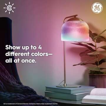 GE CYNC Dynamic Effects A19 Color Changing Light Bulbs with Music Sync, RGB LED Light Bulb, Room Décor Aesthetic WiFi Smart Light, Works with Amazon Alexa and Google, 2 Bulbs