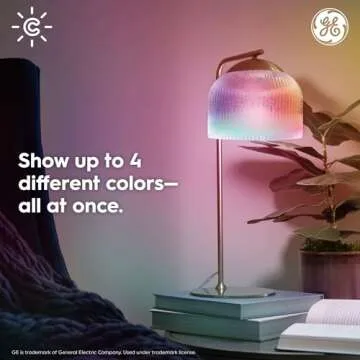 GE CYNC Dynamic Effects A19 Color Changing Light Bulbs with Music Sync, RGB LED Light Bulb, Room Décor Aesthetic WiFi Smart Light, Works with Amazon Alexa and Google, 2 Bulbs
