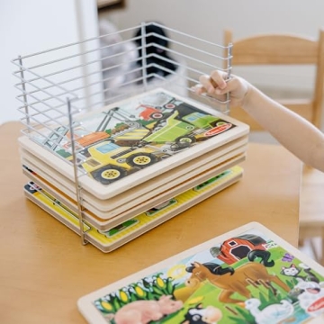 Melissa & Doug Puzzle Storage Rack for Kids Organization