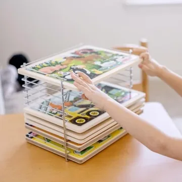 Melissa & Doug Puzzle Storage Rack for Kids Organization