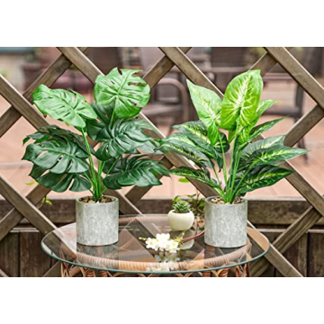 Der Rose 2 Pack Artificial Potted Plants for Home Decor