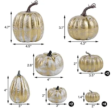 Beautiful Assorted Sizes Golden Pumpkins for Fall Decor