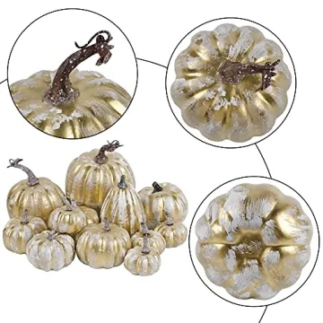 Beautiful Assorted Sizes Golden Pumpkins for Fall Decor