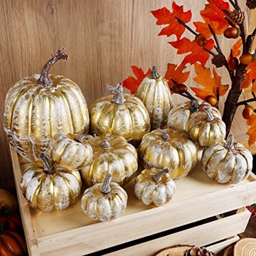 Beautiful Assorted Sizes Golden Pumpkins for Fall Decor