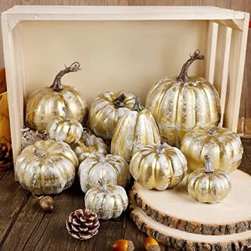 Beautiful Assorted Sizes Golden Pumpkins for Fall Decor