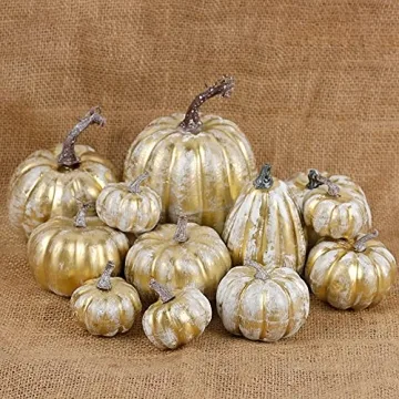 Beautiful Assorted Sizes Golden Pumpkins for Fall Decor