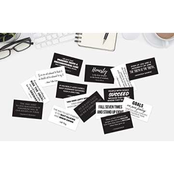 FOCUS AND ZEAL Positive Affirmations Cards | Motivational Cards | Meditation Cards Inspirational Success Quote | Historically Famous Leaders & Innovators | For Men & Women | Business Card Size 30 pcs