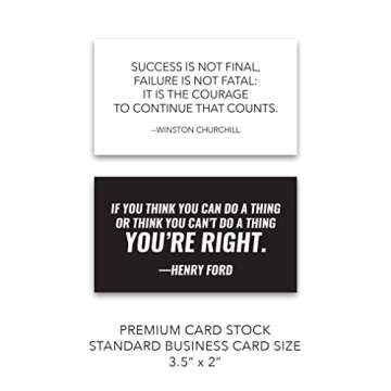 FOCUS AND ZEAL Positive Affirmations Cards | Motivational Cards | Meditation Cards Inspirational Success Quote | Historically Famous Leaders & Innovators | For Men & Women | Business Card Size 30 pcs