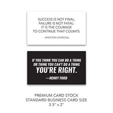 FOCUS AND ZEAL Positive Affirmations Cards | Motivational Cards | Meditation Cards Inspirational Success Quote | Historically Famous Leaders & Innovators | For Men & Women | Business Card Size 30 pcs