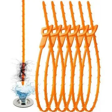 25 Inch Drain Snake Clog Remover Tool - 6 Pack Hair Clog Cleaner