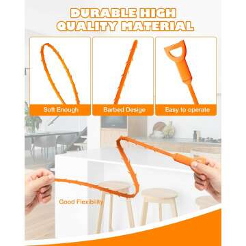 Drain Snake Clog Remover Tool - 25 Inch 6 Pack