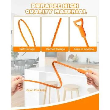Drain Snake Clog Remover Tool - 25 Inch 6 Pack