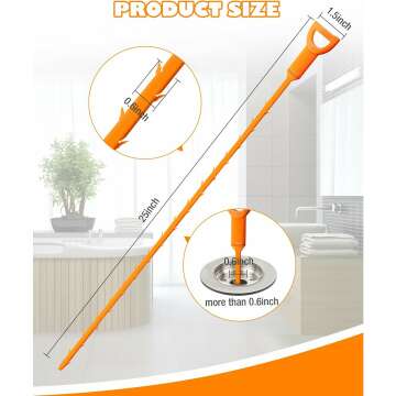 Drain Snake Clog Remover Tool - 25 Inch 6 Pack