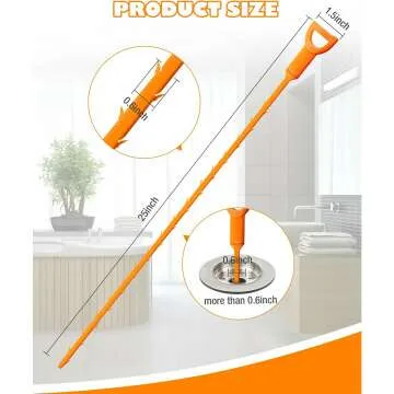 Drain Snake Clog Remover Tool - 25 Inch 6 Pack