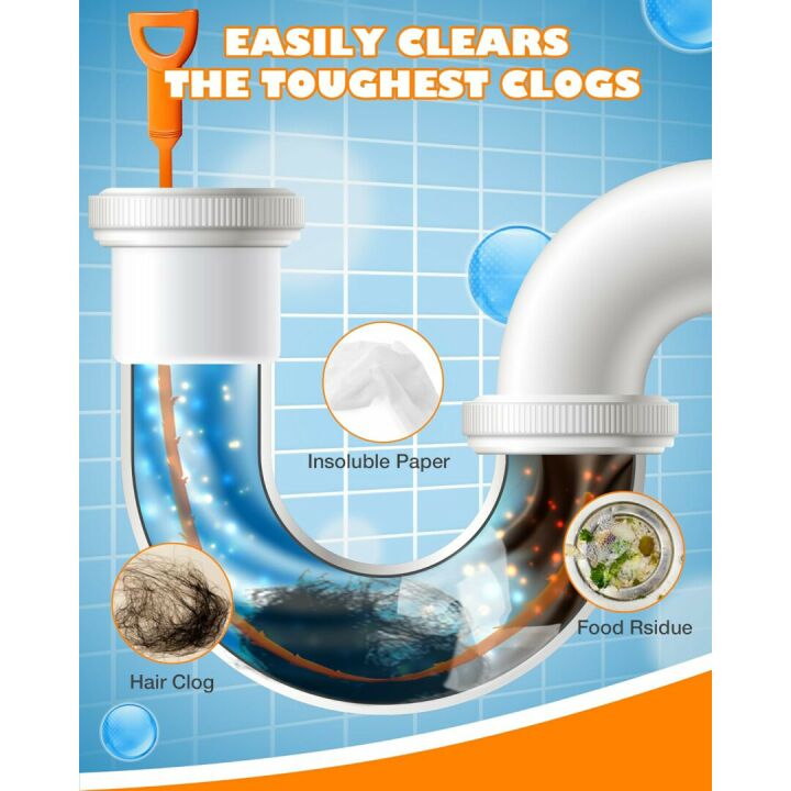 Drain Snake Clog Remover Tool - 25 Inch 6 Pack