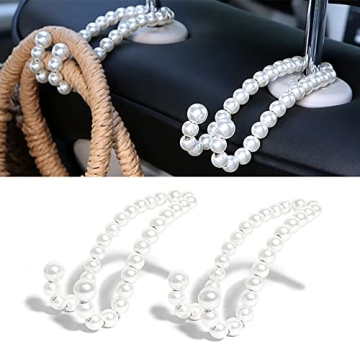 Elegant Pearl Car Headrest Hook Hanger for Organization