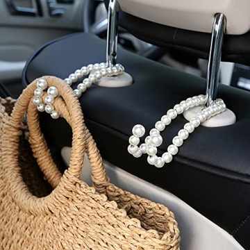 Elegant Pearl Car Headrest Hook Hanger for Organization
