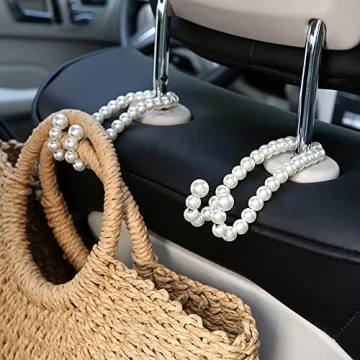 Elegant Pearl Car Headrest Hook Hanger for Organization