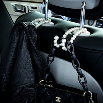 Elegant Pearl Car Headrest Hook Hanger for Organization