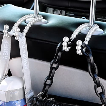 Elegant Pearl Car Headrest Hook Hanger for Organization