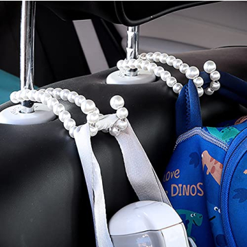 Elegant Pearl Car Headrest Hook Hanger for Organization