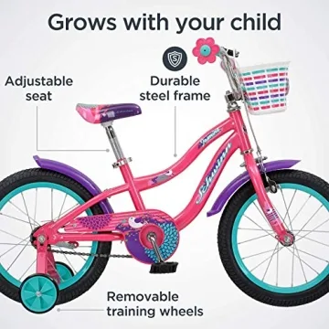 Schwinn Jasmine 16-Inch Kids Bike with Training Wheels Pink