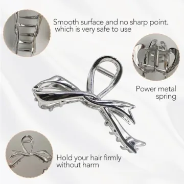 Stylish Metal Silver Hair Clips for Women - Perfect Gift Idea