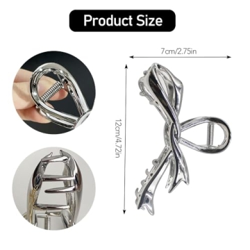 Stylish Metal Silver Hair Clips for Women - Perfect Gift Idea
