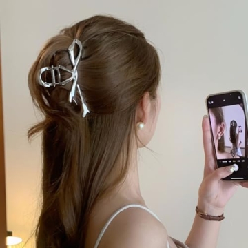 Stylish Metal Silver Hair Clips for Women - Perfect Gift Idea