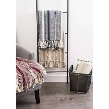 DII Braided Striped Decorative Throw Blanket for Cozy Living