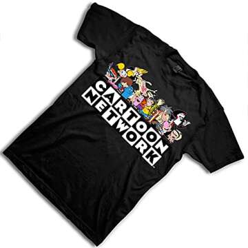 Cartoon Network Mens Throwback Shirt - Jonny Bravo and Dexter's Laboratory Tee - Throwback Classic T-Shirt (Black Checkered, Large)