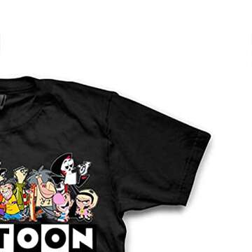 Cartoon Network Mens Throwback Shirt - Jonny Bravo and Dexter's Laboratory Tee - Throwback Classic T-Shirt (Black Checkered, Large)