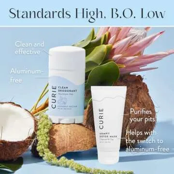 Curie Natural Deodorant and Detox Mask - Coconut Nectar, Aluminum Free, Vegan