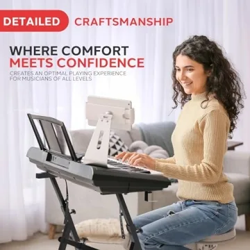 Pyle Heavy Duty Folding Keyboard Stand - Adjustable & Sturdy