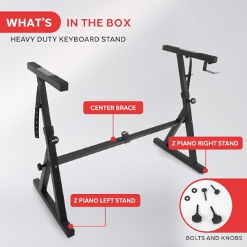 Pyle Heavy Duty Folding Keyboard Stand - Adjustable & Sturdy