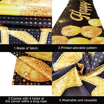 KatchOn, Happy New Year Banner 2025 - Big - 120x20 Inch, Happy New Year Yard Sign | New Years Eve Party Supplies 2025 | New Years Banner for New Years Decorations 2025, Happy New Year Decorations 2025