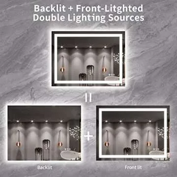 LOAAO 40X30 LED Bathroom Mirror - Anti-Fog & Dimmable Lighting