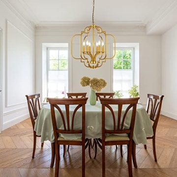 PAUFUL Modern Candle Chandelier 6-Light for Dining Room