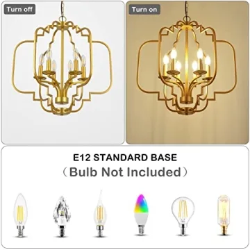 PAUFUL Modern Candle Chandelier 6-Light for Dining Room